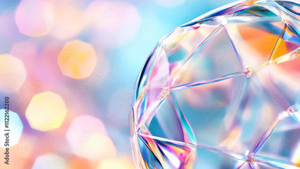 Aufkleber captivating crystal orb reflecting colorful light in a sparkling background