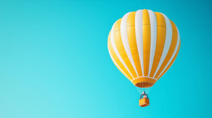 Obraz premium Colorful Hot Air Balloon Floating Against a Clear Blue Sky on a Sunny Day, Creating a Serene and Picturesque View From Below