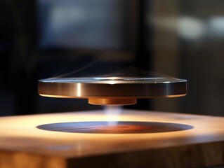Superconductor levitation experiment demonstration in physics lab environment