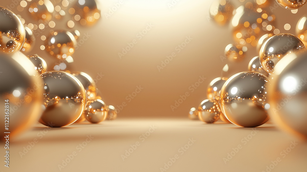 Poster shimmering sphere display abstract art installation modern gallery minimalist environment close-up v