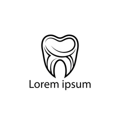 Dental Tooth Flat Silhouette Black logo