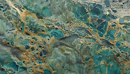 Macro Shot of Natural Stone with Intricate Mineral Patterns