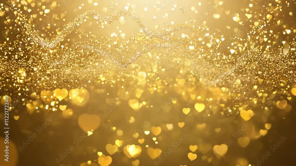 Poster magical golden sparkles dance through the air creating a mesmerizing atmosphere of love and joy in t