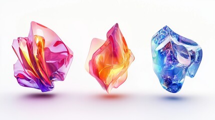 Fototapeta premium Vibrant and Colorful Abstract Gemstones Showcasing Stunning, Beautiful Translucent Layers and Depth