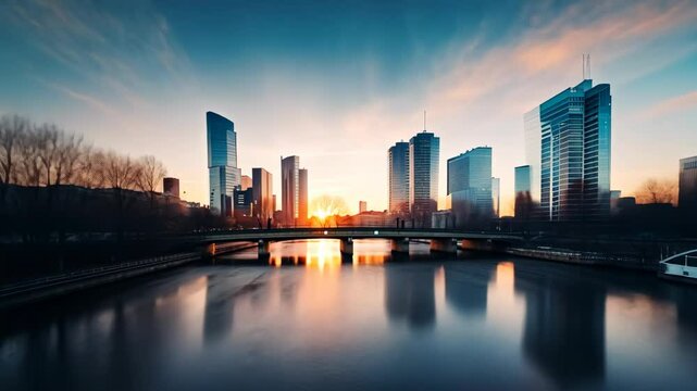 La D?fense Skyline at Sunrise: A Breathtaking Parisian Panorama