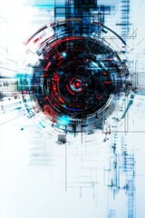 Obraz premium An Innovative and Futuristic Digital Abstract Design Featuring Engaging Circular Elements