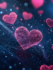 Fototapeta premium Background for Valentine's Day with elements and details of the holiday. Neural network AI generated art