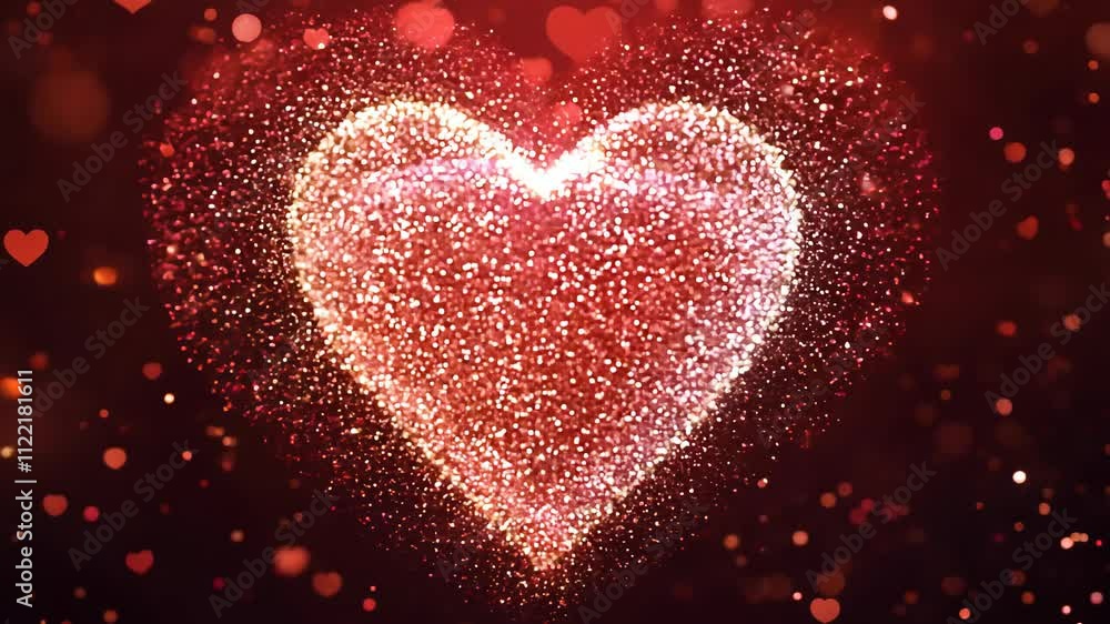 Poster sparkling heart shape glimmers with warmth and joy at a romantic celebration during the enchanting e