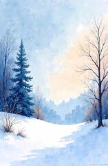 Fototapeta premium Panoramic winter background with space for copying