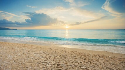 White sand beach with turquoise water as background