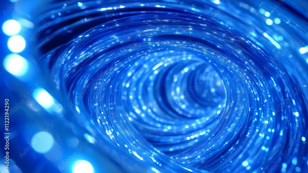 Poster an abstract wave of flowing blue lines creating a sense of movement and energy.