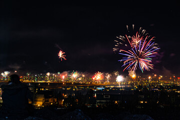 fireworks over the city