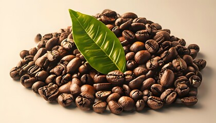 Obraz premium coffee beans on white background