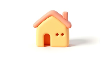 a color house 3D render isolated on white background create with ai