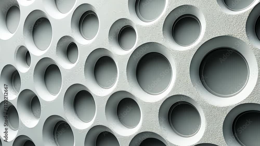 Poster creative wall design showcasing an intriguing arrangement of circular patterns in a modern interior 