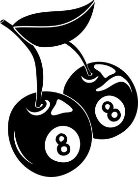 Cherries 8 Ball Illustration