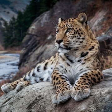 Stunning high-resolution images of the rare and endangered Amur leopard in its natural habitat. Perfect for wildlife, conservation, and nature-themed projects.