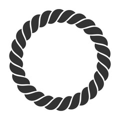 モノクロの三つ打ちロープフレームアイコン