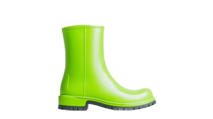 Bright Green Rubber Boot for Rainy Day Outdoor Activities