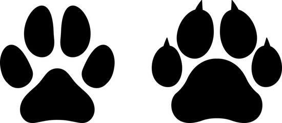 Cat and dog paw print. Png or vector illustration. © Volodymyr