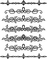 Vintage divider, fine lines, swirls, shapes, text separation, hand drawn, repeating pattern, ornament, decoration.