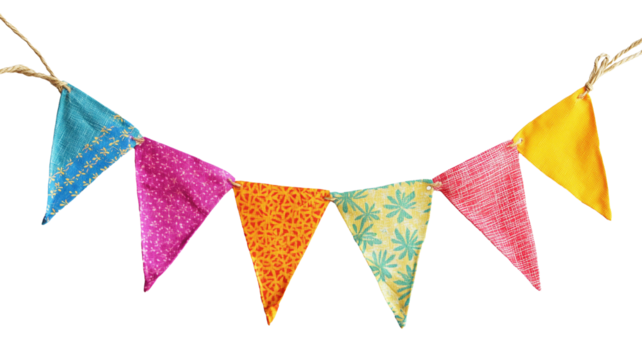 Colorful Party Bunting Garland with Ethnic Patterns 