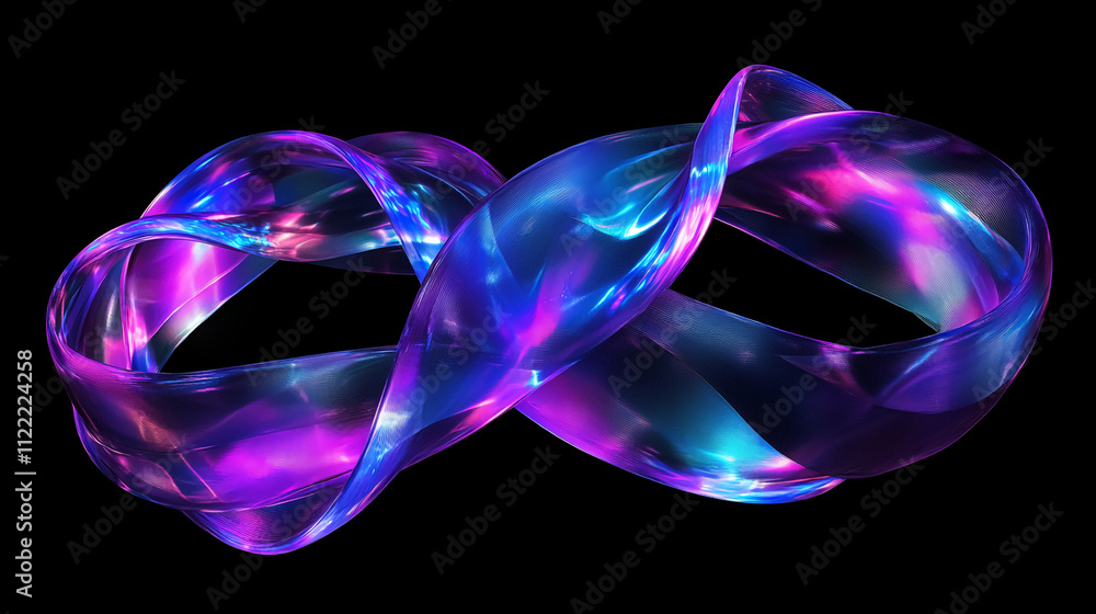 Aufkleber mesmerizing abstract ribbon design with vibrant colors and smooth curves in a dark backdrop. abstrac