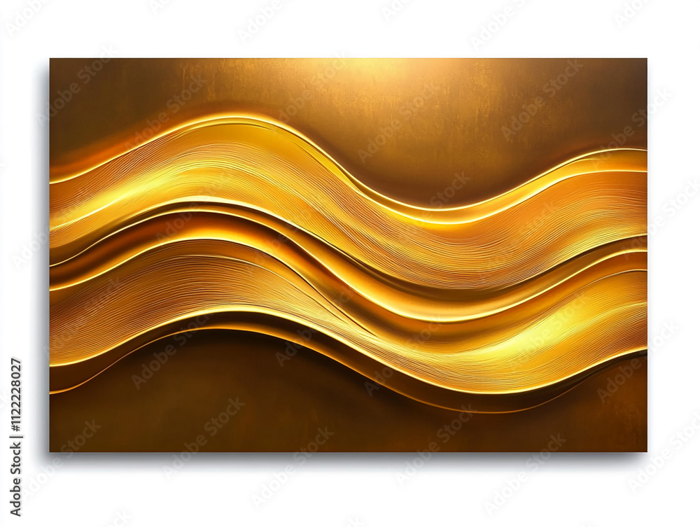 Poster abstract golden waves create a serene and luxurious atmosphere in modern decor. abstract art illustr