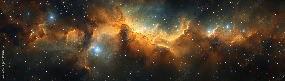 Poster exploring celestial wonders outer space astrophotography cosmic environment wide-angle view universe