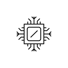 cpu icon simple flat vector logo