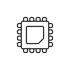 cpu icon simple flat vector logo