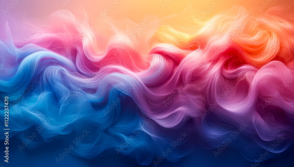 Poster colorful swirls of abstract art blend in harmony. soft, flowing colors create a mesmerizing display 