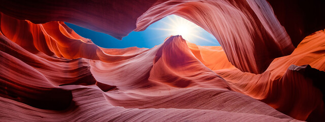 antelope canyon in arizona - Artwork and travel concept	