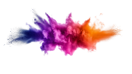 Colorful powder smoke explotion, isolated background