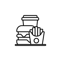 burger meal icon sign and symbol