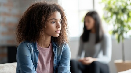 Obraz premium Teenage Girl in Deep Thought - Seeking Support