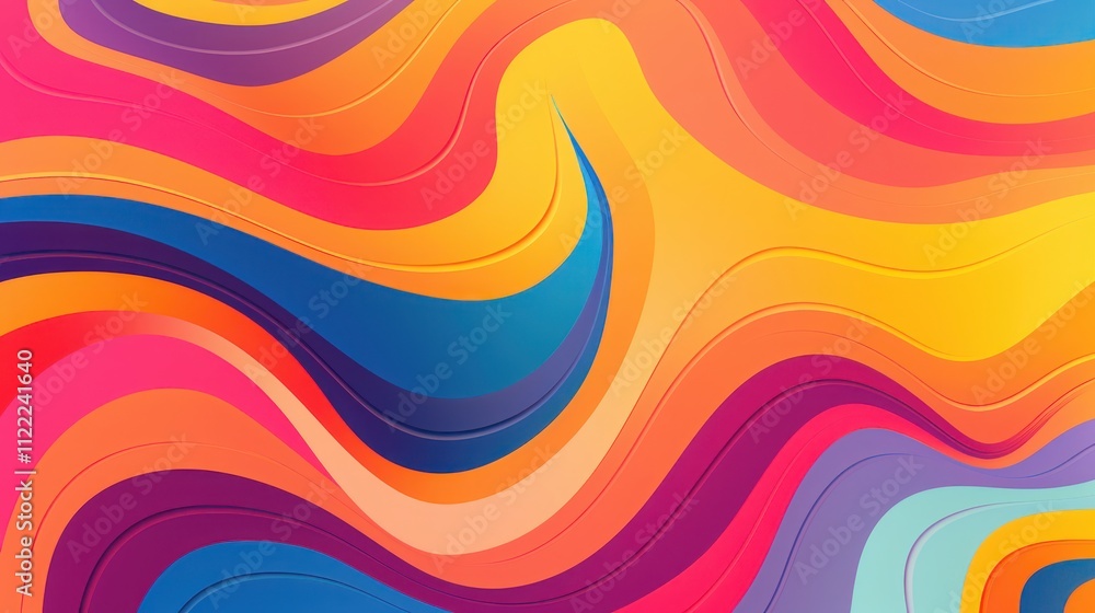 Poster abstract colorful waves flowing dynamic design