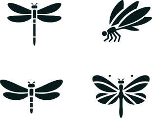 Obraz premium et featuring a flying dragonfly silhouette