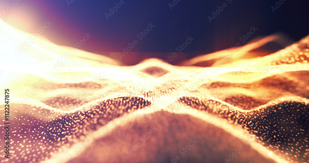 Poster abstract golden wave light pattern with a soft glow, creating a visual of energy flow, perfect for t