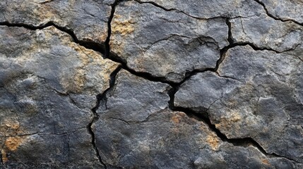 Obraz premium A close-up view of cracked, weathered stone surface with earthy tones.