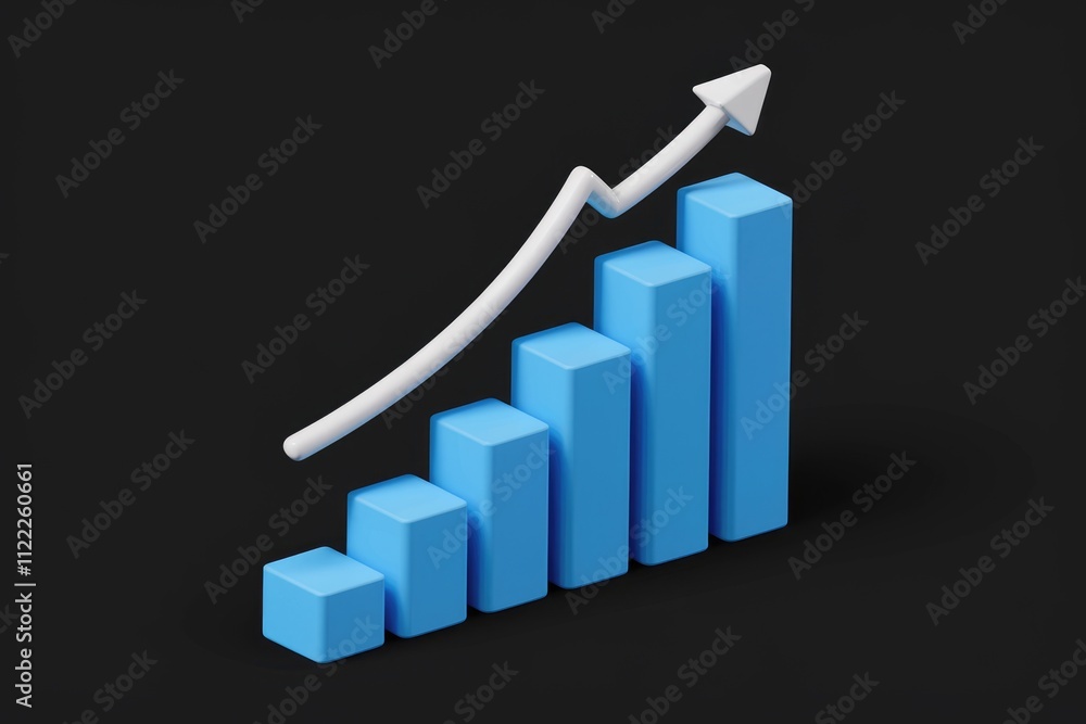 Poster An upward trending bar graph shows consistent growth and progress.