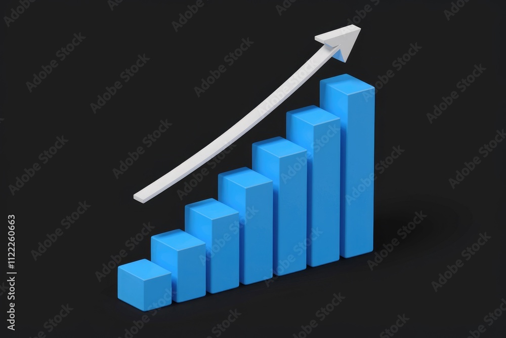 Aufkleber An upward trending bar graph showcases growth and progress, symbolizing success and positive development.