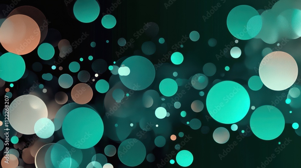Poster vibrant round spots create an enchanting effect against a dark background