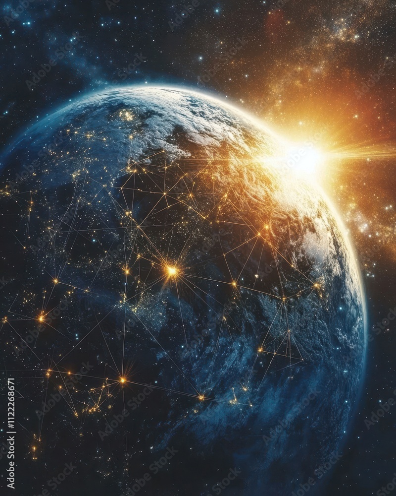 Aufkleber innovative telecom satellite enhancing global connectivity with advanced hologram technology