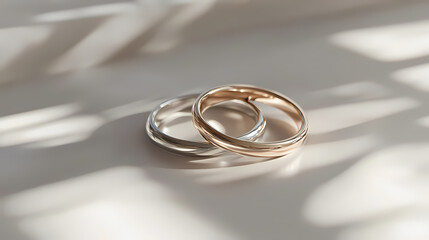 Rings on white. Zephyr. Illustration