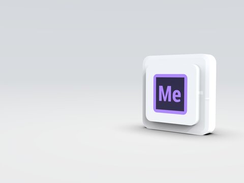 Adobe media encoder logo in big sur style 3d render icon design concept element isolated soft background