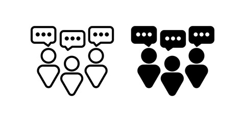 Fototapeta premium people talking Icon set. Symbol isolated white background. vector illustration. color editable.