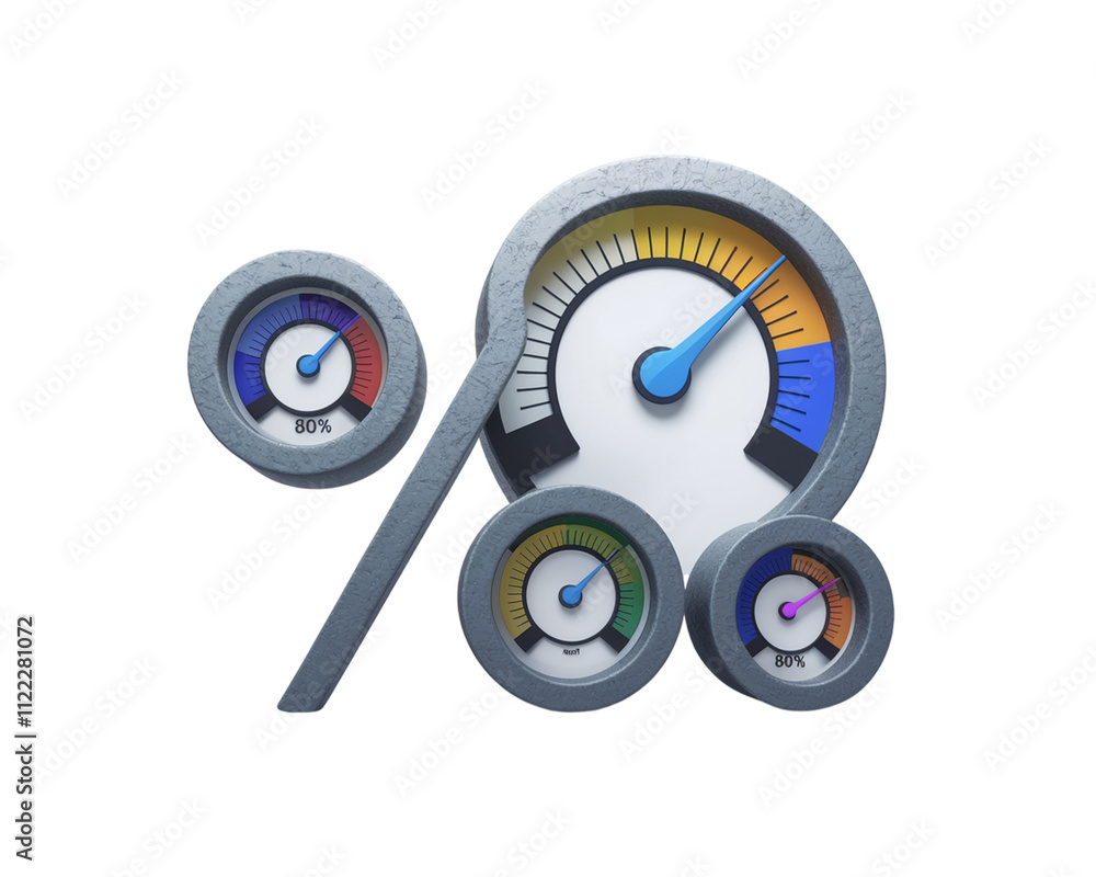 Aufkleber graphical representation of performance metrics showcasing various levels of achievement in a modern