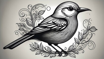 Fototapeta premium Illustration of Art with plain background , pencil sketch 