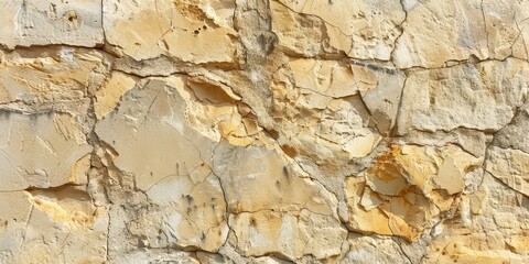 Fototapeta premium Close-up of a Cracked and Weathered Stone Wall